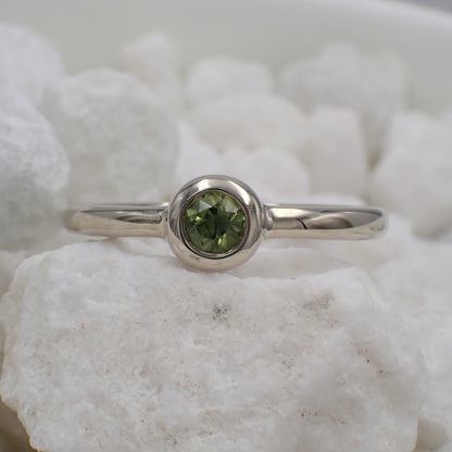 Australian Green Sapphire Ring - 9K Gold