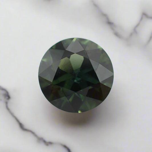 Australian Green Parti Sapphire - Round Cut 1.20ct