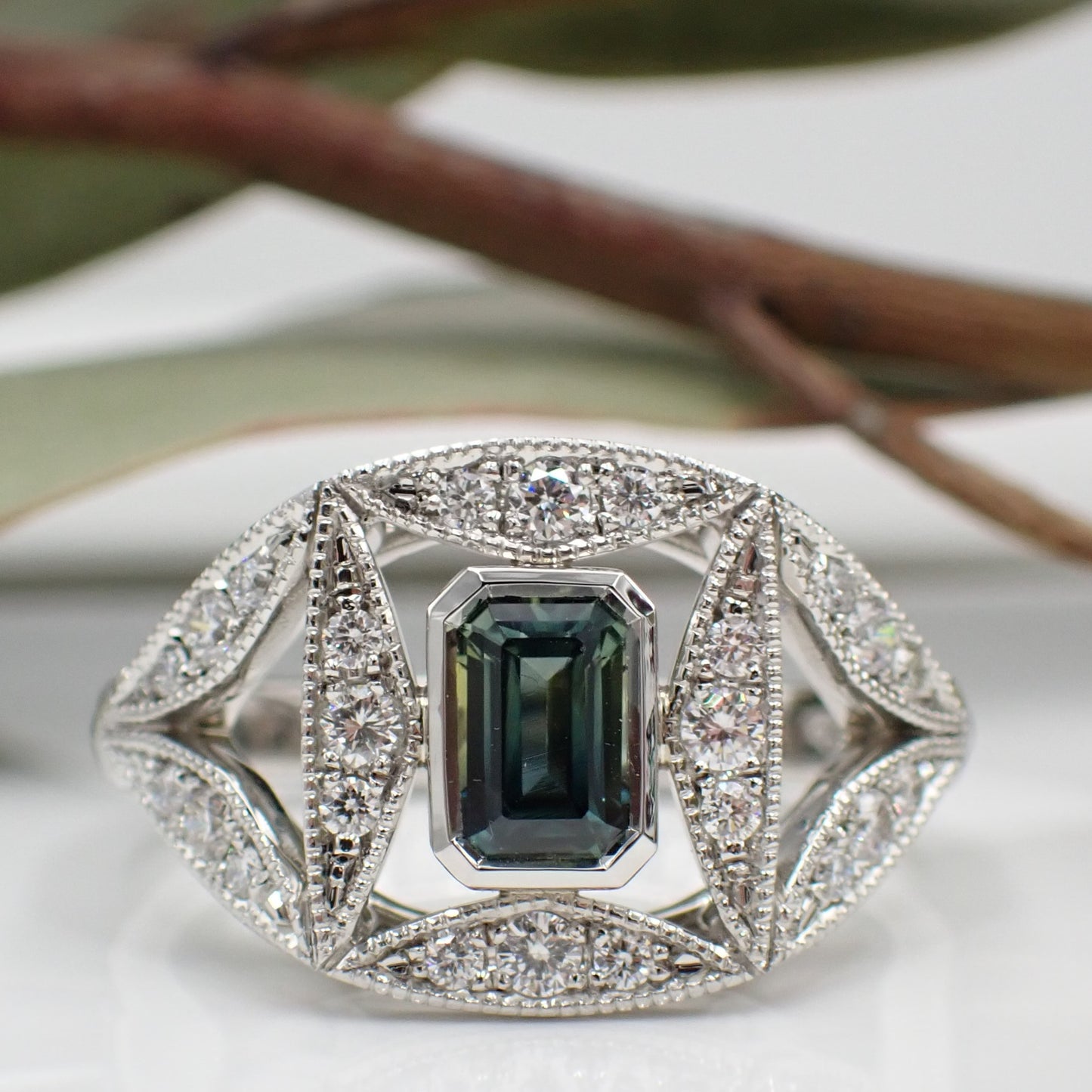 Sapphire and Diamond Engagement Ring - Charette