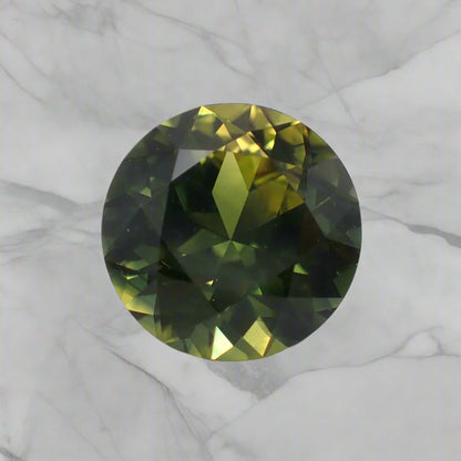 Australian Sapphire Yellow/Green Parti - Round Cut 1.80ct