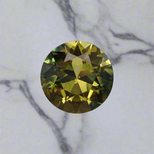 Australian Yellow Parti Sapphire - Round Cut 0.97ct