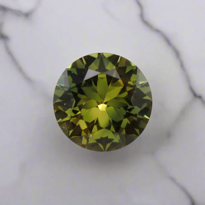 Australian Yellow Parti Sapphire - Round Cut 1.10ct