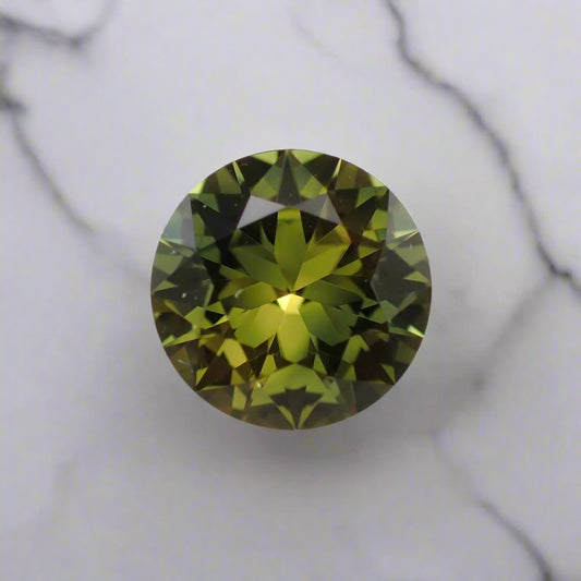 Australian Yellow Parti Sapphire - Round Cut 1.10ct