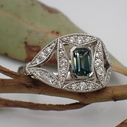 Sapphire and Diamond Engagement Ring - Charette