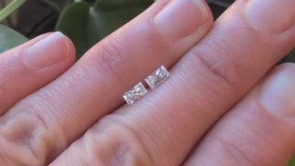 Recycled Diamond Pair - Rectangular Princess Cut 0.50ct