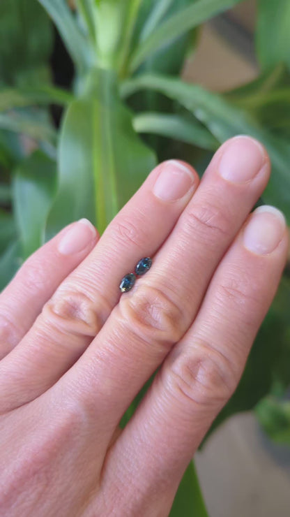 Australian Blue Sapphire Pair - Oval 0.76ct