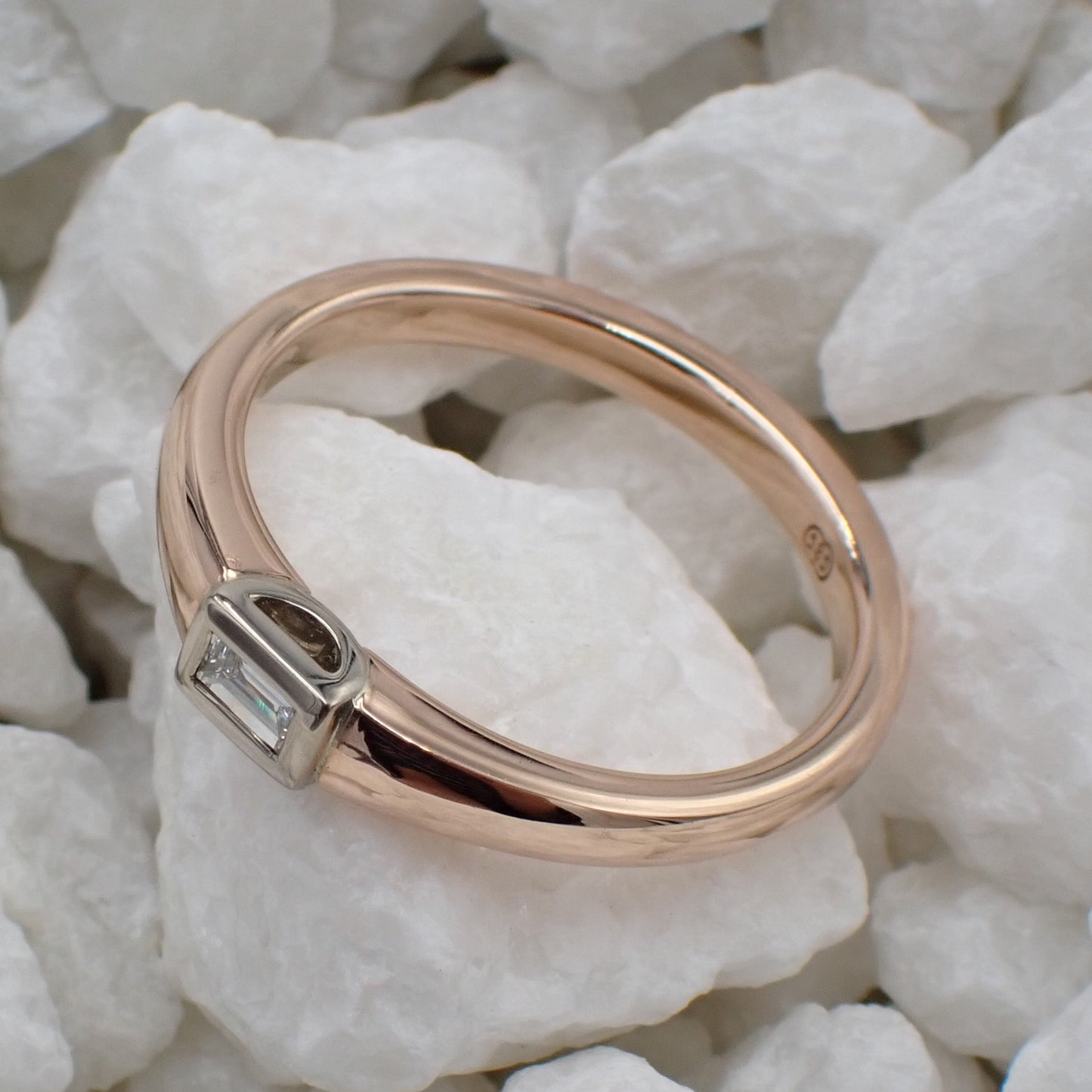 Baguette Diamond Engagement Ring - Bezel Set