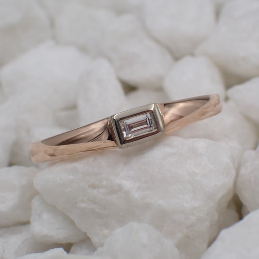 Baguette Diamond Engagement Ring - Bezel Set