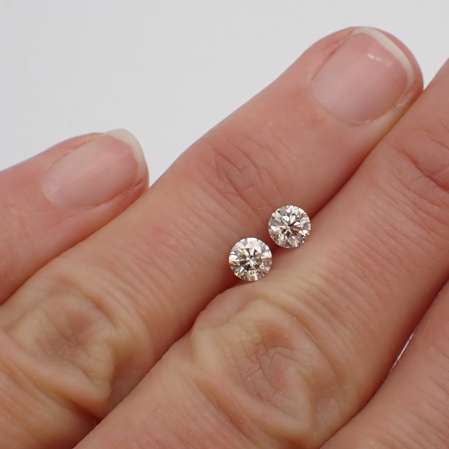 Recycled Champagne Diamond Pair - Round 0.63ct