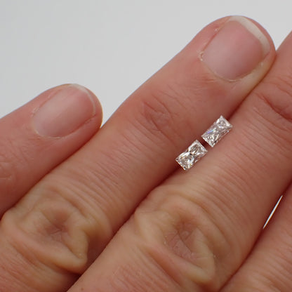 Recycled Diamond Pair - Rectangular Princess Cut 0.50ct