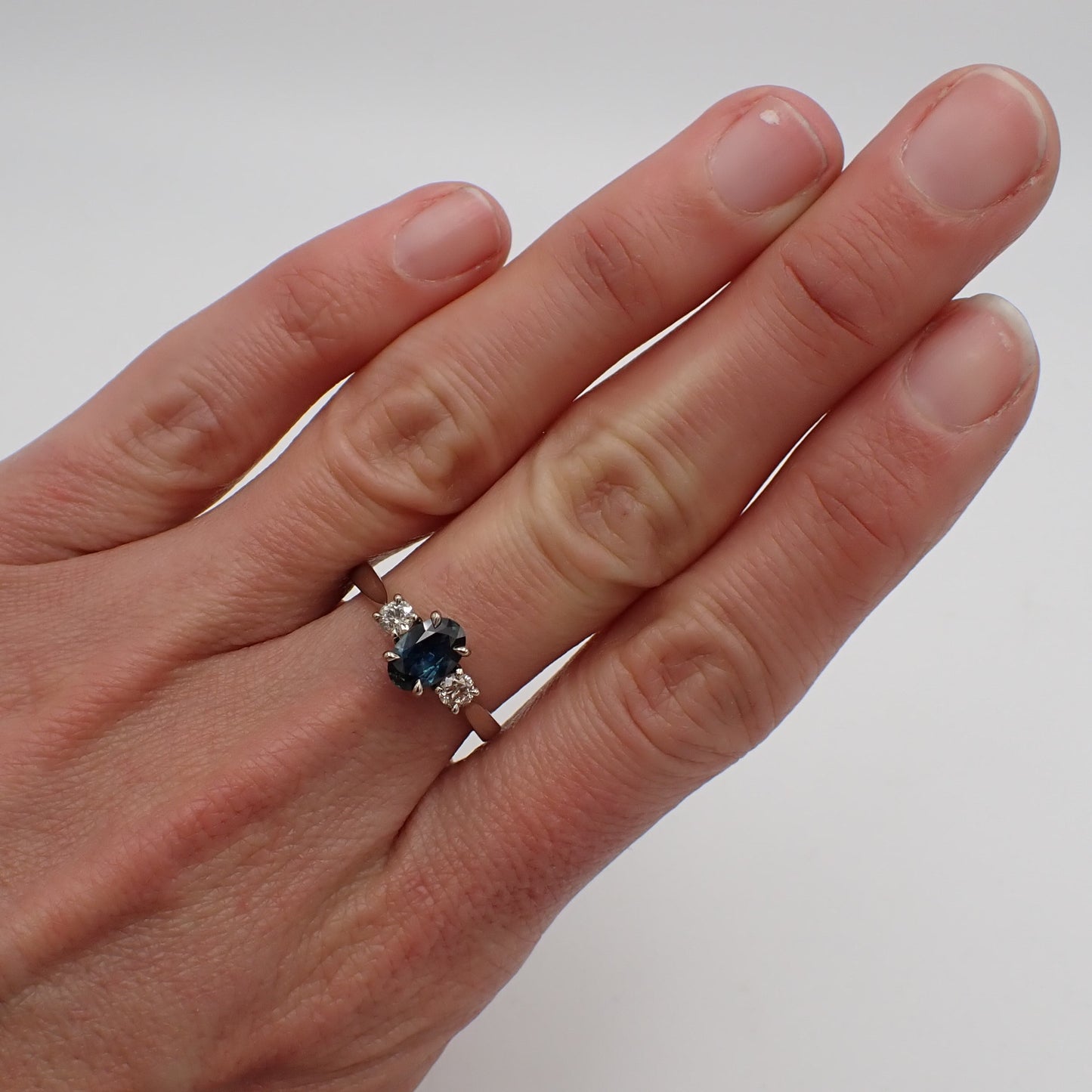 Sapphire and Diamond Engagement Ring - Trilogy