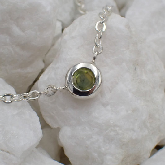 Songea Green Sapphire Necklace - Sterling Silver
