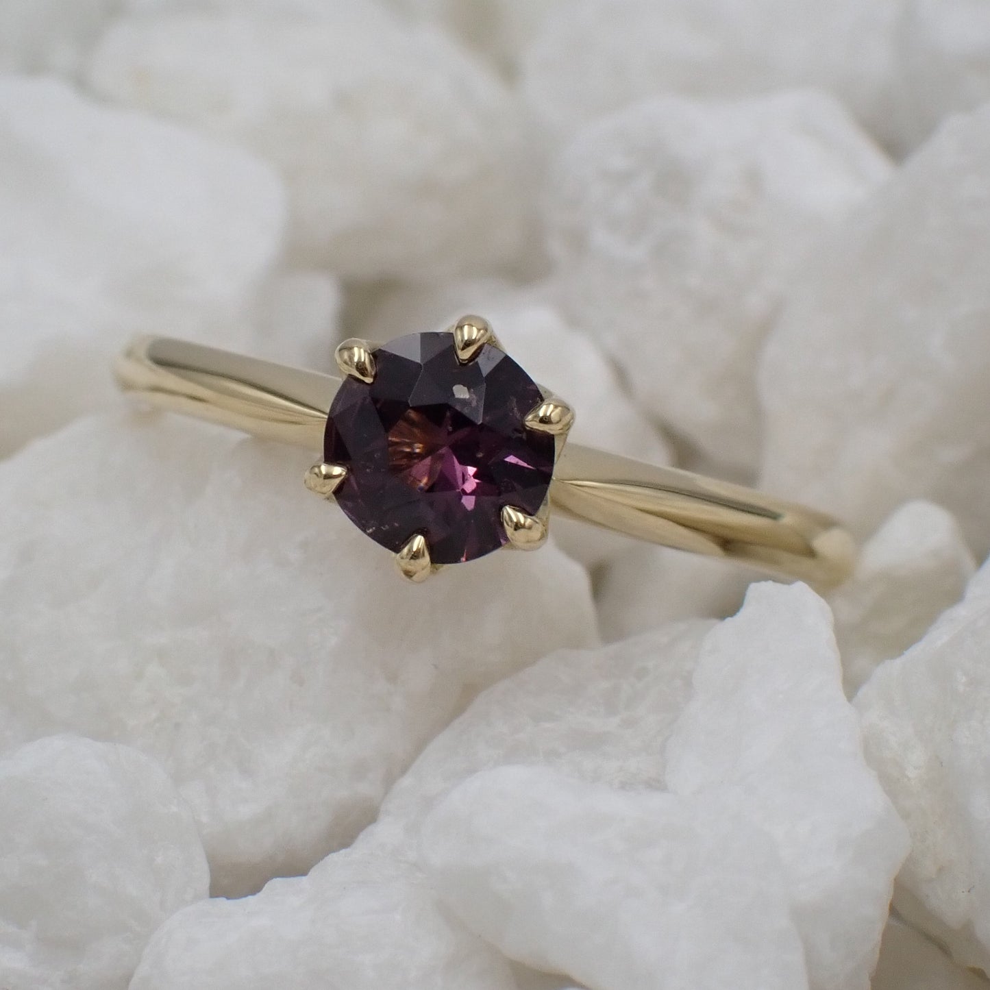 Synthetic Colour Change Spinel Engagement Ring - Solitaire