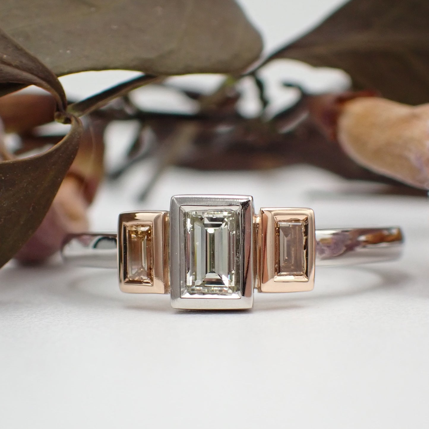 Baguette Diamond Engagement Ring - Trilogy