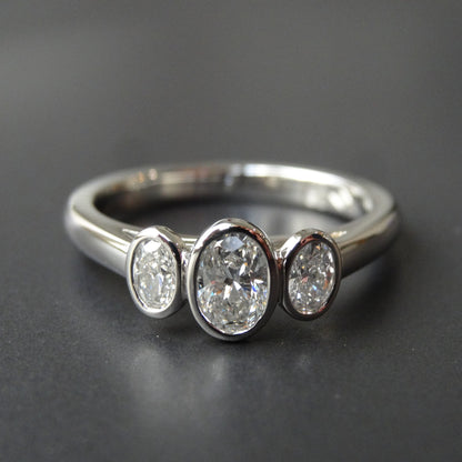 Oval Diamond Engagement Ring - Trilogy